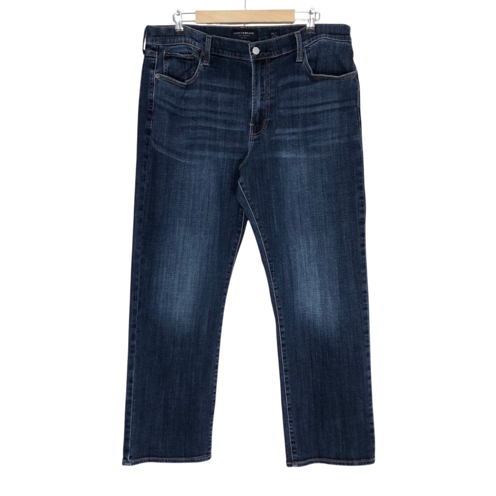 Lucky Brand 181 Mens Cotton Blend Medium Wash Relaxed Straight Jean 38 x 30